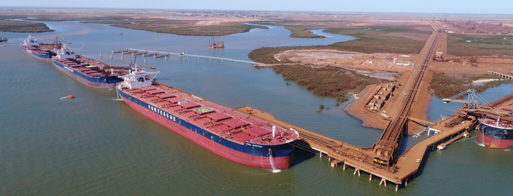 Fortescue Transport Ships docked at port